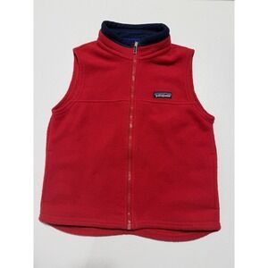 VTG Patagonia Worn Wear Kid's Micro Synchilla Vest Red Size 6